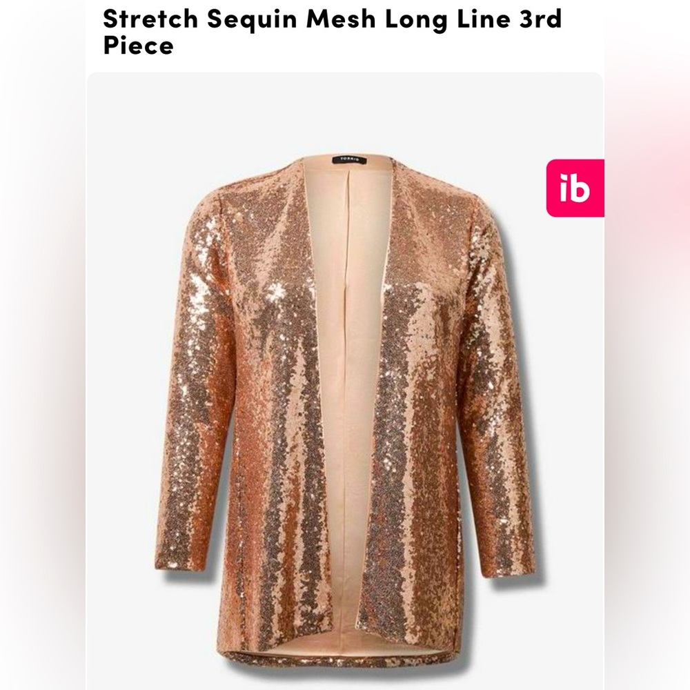 Rose Gold Sequin stretch Jacket/Blazer 3x / 22-24 / 3